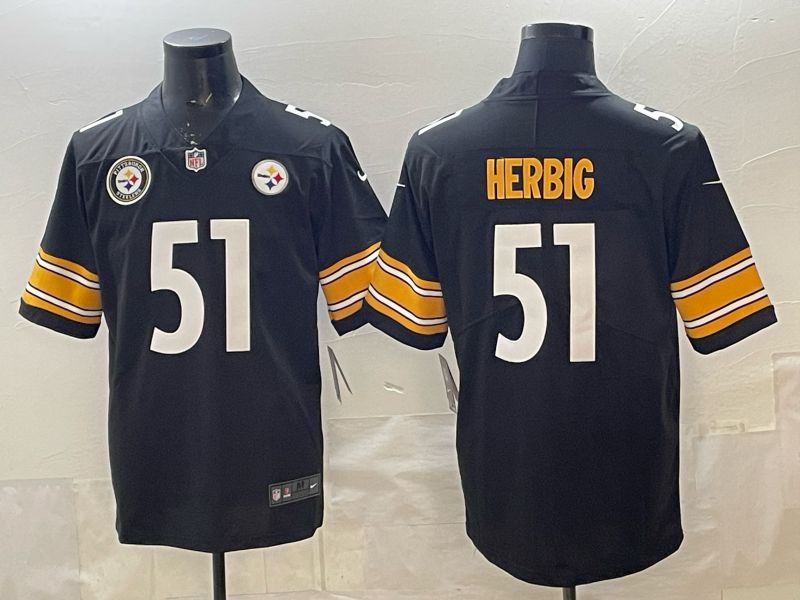 Men 2026 Pittsburgh Steelers #51 Herbic Black Nike Limited NFL Jersey 05->pittsburgh steelers->NFL Jersey
